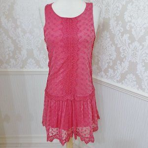Love Fire Pink Lace Racerback Dress Juniors Size XS